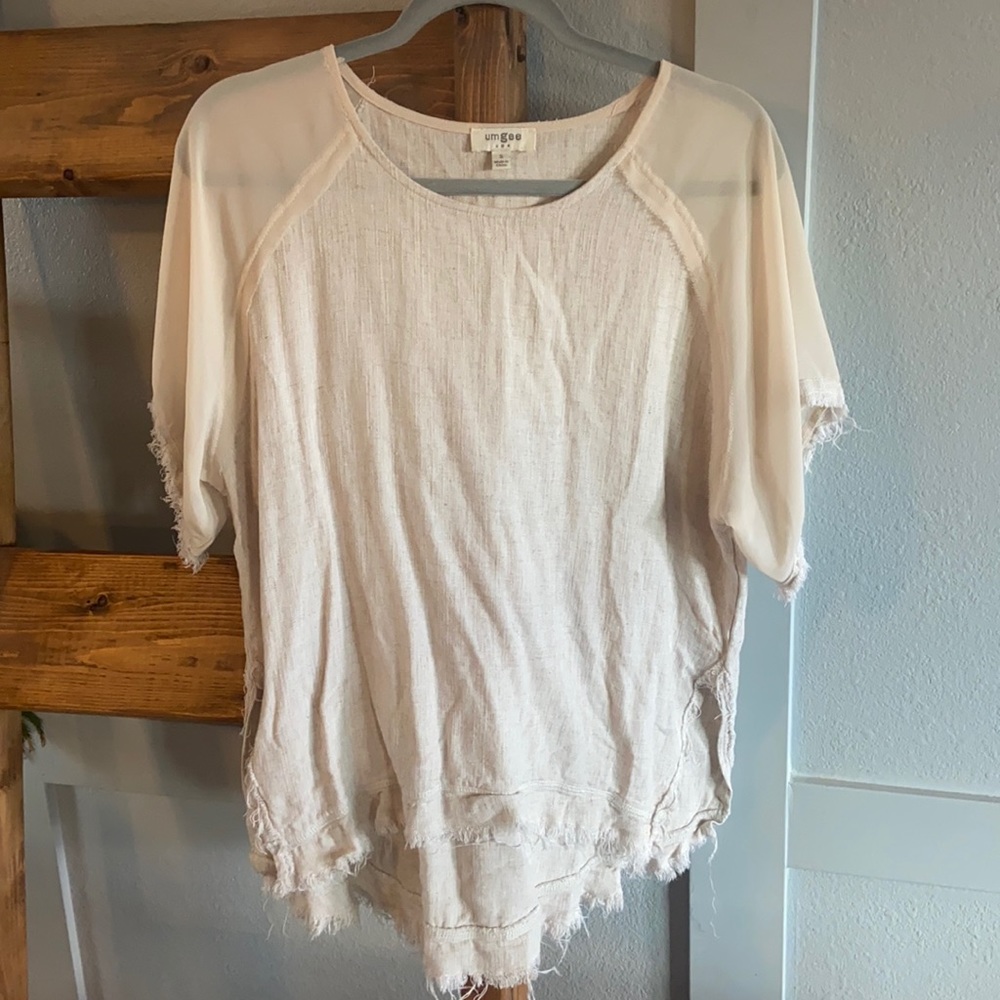 Umgee Linen & sheer Oversize Shirt
